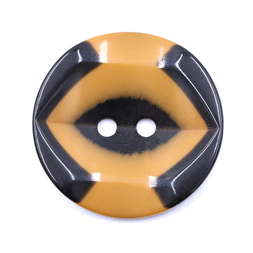 19270 Sullivans 25mm Round Plastic Button 2 Hole With Black Markings - Dark Yellow - 35 In A Tube