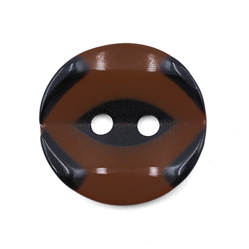 19274 Sullivans 15mm Round Plastic Button 2 Hole With Black Markings - Brown - 75 In A Tube