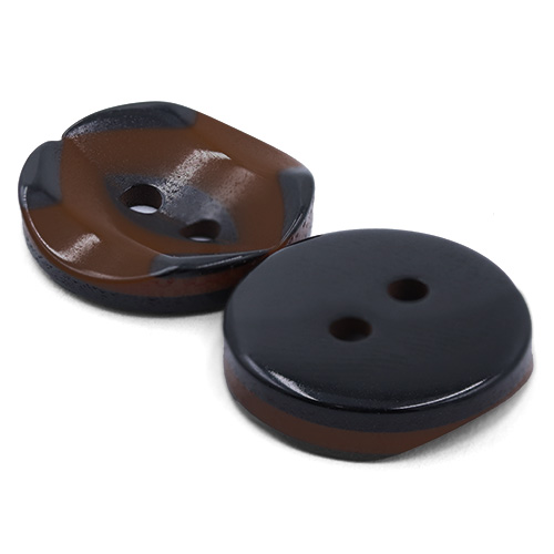 19274 Sullivans 15mm Round Plastic Button 2 Hole With Black Markings - Brown - 75 In A Tube