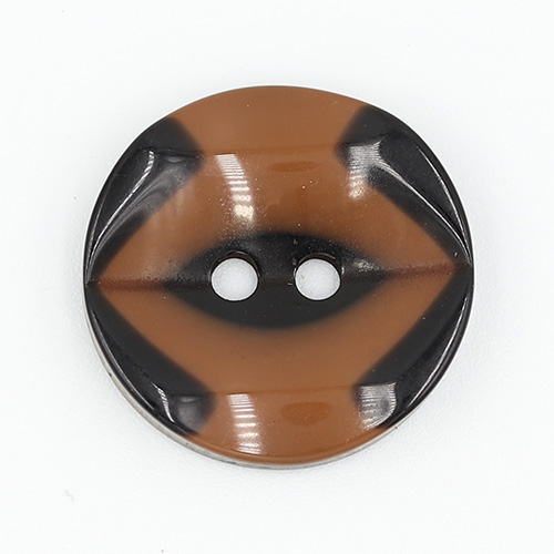 19275 Sullivans 18mm Round Plastic Button 2 Hole With Black Markings - Brown - 55 In A Tube
