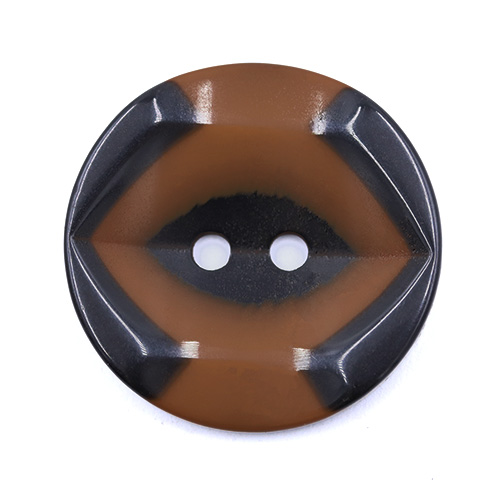 19276 Sullivans 25mm Round Plastic Button 2 Hole With Black Markings - Brown - 35 In A Tube