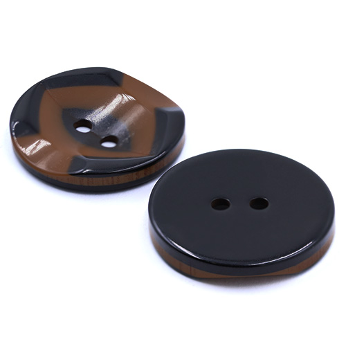 19276 Sullivans 25mm Round Plastic Button 2 Hole With Black Markings - Brown - 35 In A Tube