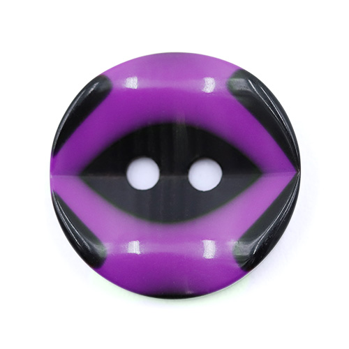 19278 Sullivans 18mm Round Plastic Button 2 Hole With Black Markings - Lilac - 55 In A Tube
