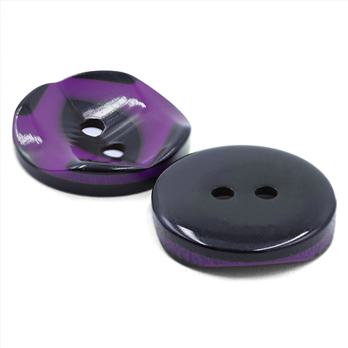 19278 Sullivans 18mm Round Plastic Button 2 Hole With Black Markings - Lilac - 55 In A Tube
