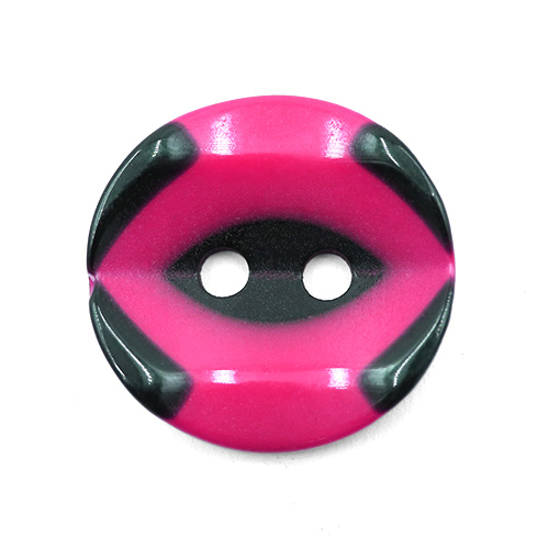 19280 Sullivans 15mm Round Plastic Button 2 Hole With Black Markings - Hot Pink - 75 In A Tube