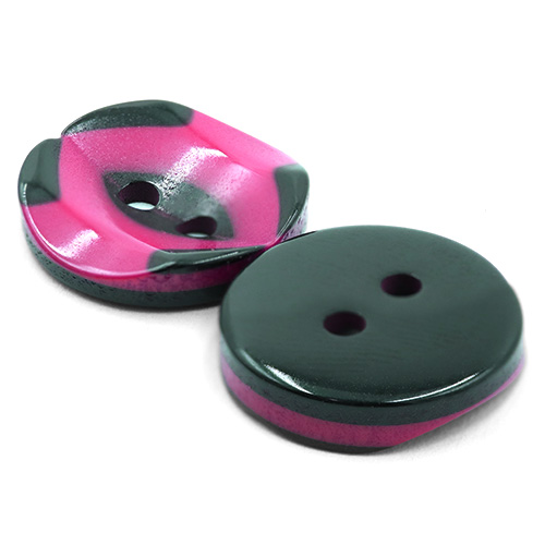 19280 Sullivans 15mm Round Plastic Button 2 Hole With Black Markings - Hot Pink - 75 In A Tube