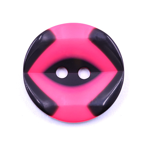 19281 Sullivans 18mm Round Plastic Button 2 Hole With Black Markings - Hot Pink - 55 In A Tube