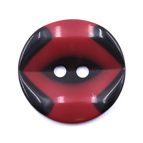 19284 Sullivans 18mm Round Plastic Button 2 Hole With Black Markings - Wine - 55 In A Tube