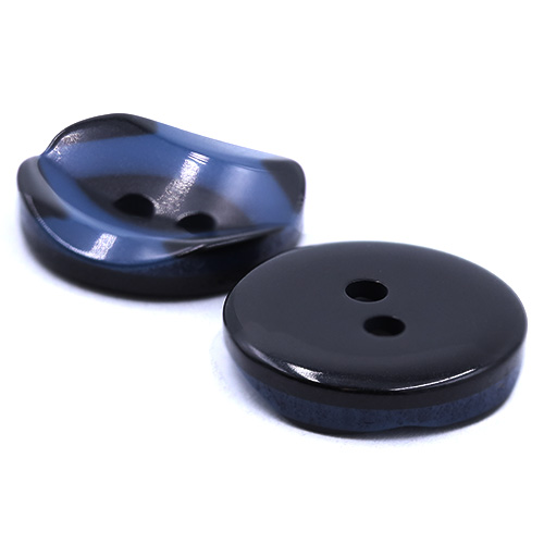 19286 Sullivans 15mm Round Plastic Button 2 Hole With Black Markings - Navy - 75 In A Tube