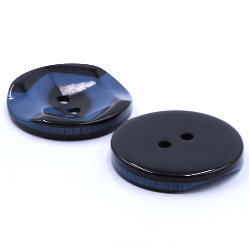 19288 Sullivans 25mm Round Plastic Button 2 Hole With Black Markings - Navy - 35 In A Tube