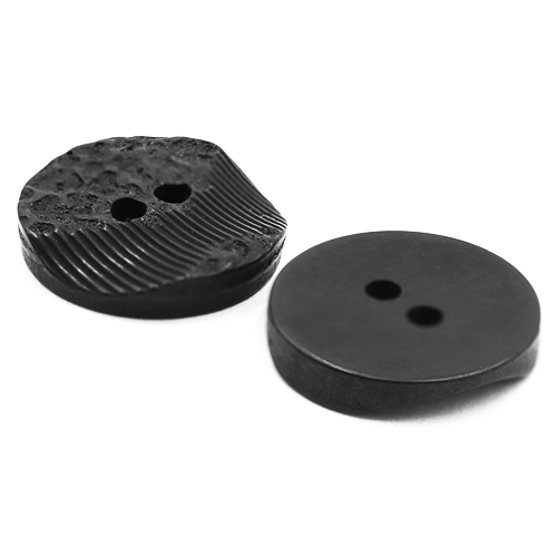 19307 Sullivans 15mm Round Plastic Button 2 Hole With 2 Textured Patterns - Black - 80 In A Tube