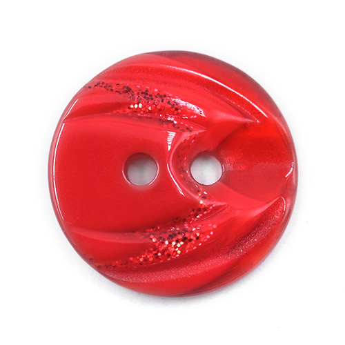 19323 Sullivans 18mm Round Plastic Button 2 Hole With Stepped Glitter Insert - Red - 65 In A Tube