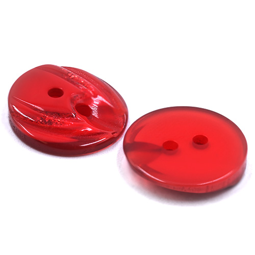 19323 Sullivans 18mm Round Plastic Button 2 Hole With Stepped Glitter Insert - Red - 65 In A Tube