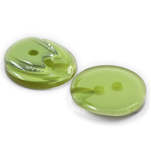 19325 Sullivans 18mm Round Plastic Button 2 Hole With Stepped Glitter Insert - Green - 65 In A Tube