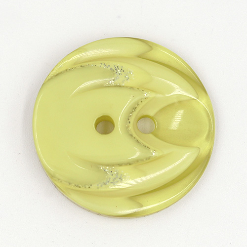 19326 Sullivans 25mm Round Plastic Button 2 Hole With Stepped Glitter Insert - Green - 35 In A Tube