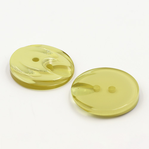 19326 Sullivans 25mm Round Plastic Button 2 Hole With Stepped Glitter Insert - Green - 35 In A Tube