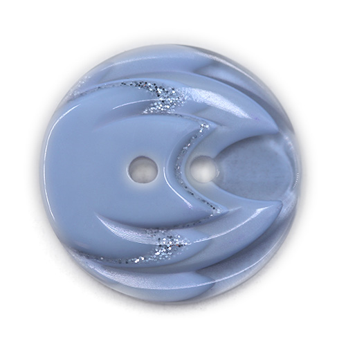 19328 Sullivans 25mm Round Plastic Button 2 Hole With Stepped Glitter Insert - Blue - 35 In A Tube
