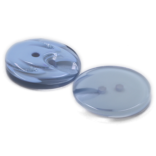 19328 Sullivans 25mm Round Plastic Button 2 Hole With Stepped Glitter Insert - Blue - 35 In A Tube