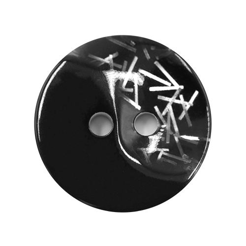 19336 Sullivans 15mm Round Plastic Buttons With Yin Yang Pattern - Black/clear - 75 In A Tube