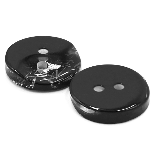 19336 Sullivans 15mm Round Plastic Buttons With Yin Yang Pattern - Black/clear - 75 In A Tube