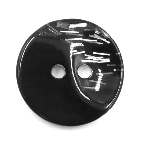 19337 Sullivans 18mm Round Plastic Buttons With Yin Yang Pattern - Black/clear - 60 In A Tube