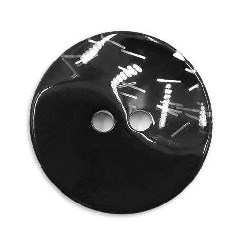 19338 Sullivans 21mm Round Plastic Buttons With Yin Yang Pattern - Black/clear - 50 In A Tube