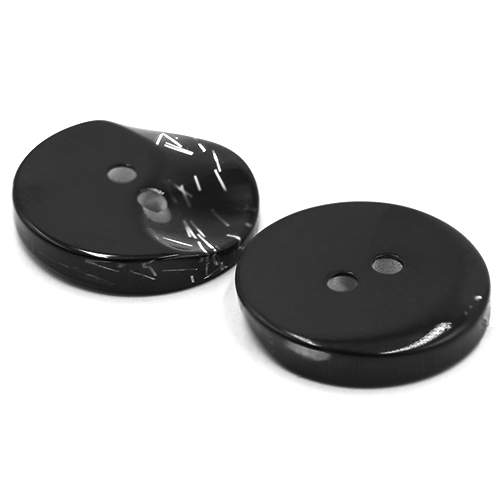 19338 Sullivans 21mm Round Plastic Buttons With Yin Yang Pattern - Black/clear - 50 In A Tube