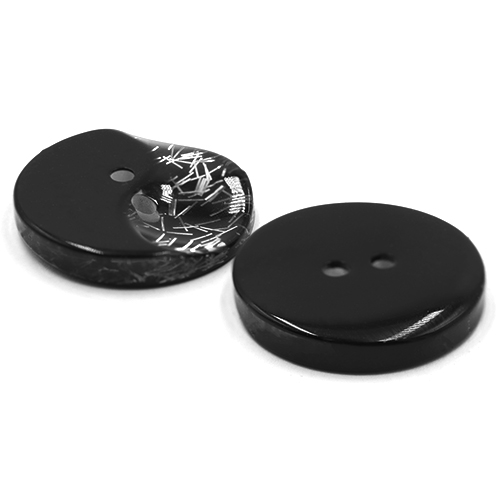 19339 Sullivans 25mm Round Plastic Buttons With Yin Yang Pattern - Blackclear - 35 In A Tube