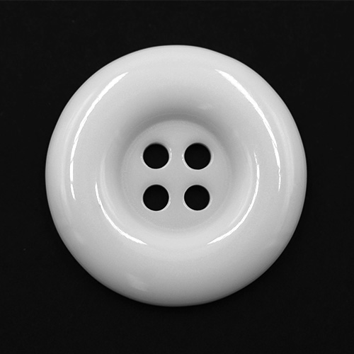 19343 Sullivans 25mm Round Plastic Buttons With Four Holes & Depressed Centre - White - 45 In A Tube
