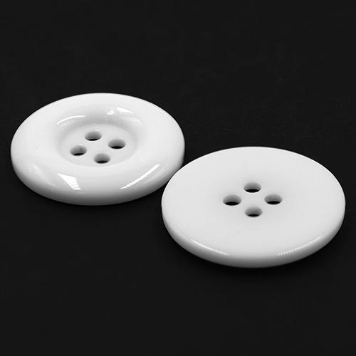 19343 Sullivans 25mm Round Plastic Buttons With Four Holes & Depressed Centre - White - 45 In A Tube