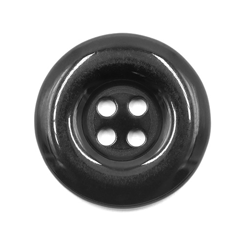 19346 Sullivans 18mm Round Plastic Buttons With Four Holes & Depressed Centre - Black - 105 In A Tube