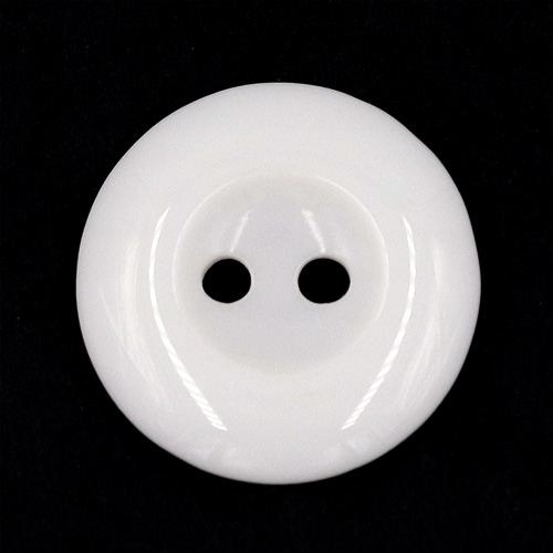 19352 Sullivans 18mm Round Plastic Buttons With Two Holes & Depressed Centre - White - 80 In A Tube