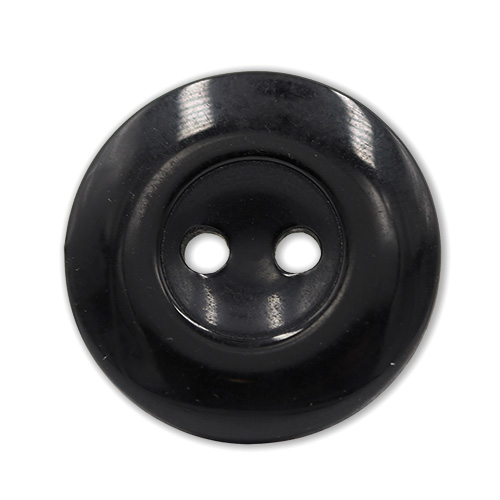 19356 Sullivans 18mm Round Plastic Buttons With Two Holes & Depressed Centre - Black - 80 In A Tube