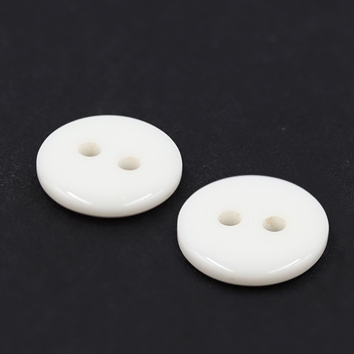 19359 Sullivans 11mm Round Plastic Buttons With Two Holes - White - 130 In A Tube