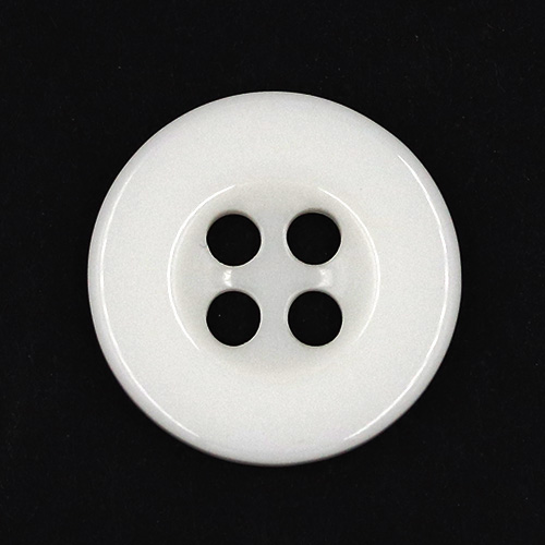 19393 Sullivans 15mm Round Plastic Buttons With Four Holes & Depressed Centre - White - 95 In A Tube