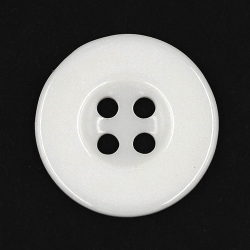 19394 Sullivans 18mm Round Plastic Buttons With Four Holes & Depressed Centre - White - 75 In A Tube