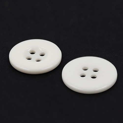 19394 Sullivans 18mm Round Plastic Buttons With Four Holes & Depressed Centre - White - 75 In A Tube