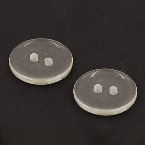 19410 Sullivans 18mm Round Plastic Buttons With Two Holes - Clear - 110 In A Tube