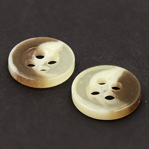 19411 Sullivans 11mm Round Two Tone Plastic Buttons With Four Holes - Cream/brown - 180 In A Tube