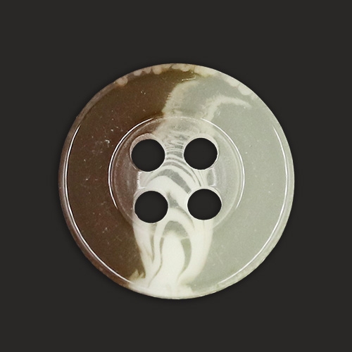 19412 Sullivans 13mm Round Two Tone Plastic Buttons With Four Holes - Cream/brown - 150 In A Tube