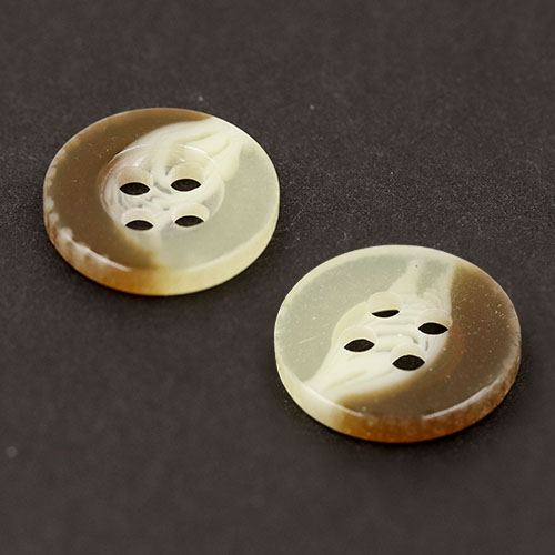 19412 Sullivans 13mm Round Two Tone Plastic Buttons With Four Holes - Cream/brown - 150 In A Tube