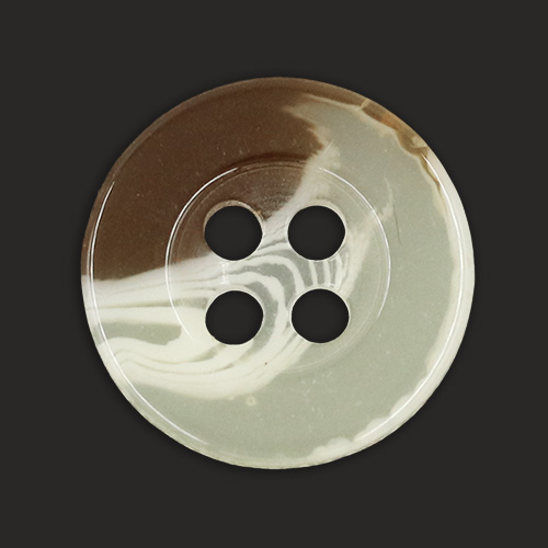19413 Sullivans 14mm Round Two Tone Plastic Buttons With Four Holes - Cream/brown - 130 In A Tube