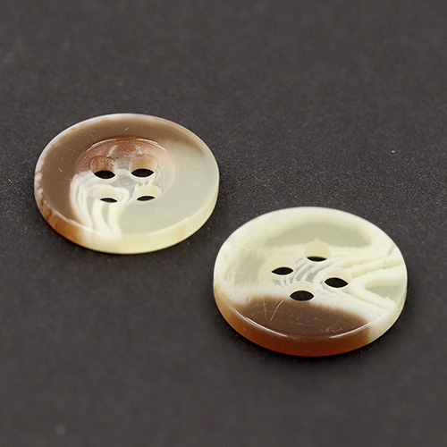 19413 Sullivans 14mm Round Two Tone Plastic Buttons With Four Holes - Cream/brown - 130 In A Tube