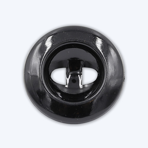 19428 Sullivans 30mm Round Plastic Buttons With Two Holes & Depressed Centre - Black - 35 In A Tube