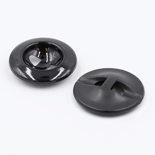 19428 Sullivans 30mm Round Plastic Buttons With Two Holes & Depressed Centre - Black - 35 In A Tube