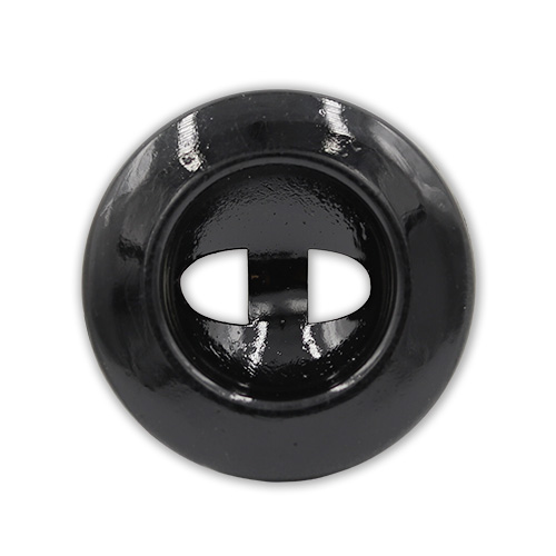 19429 Sullivans 25mm Round Plastic Buttons With Two Holes & Depressed Centre - Black - 45 In A Tube