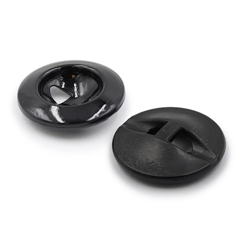 19430 Sullivans 21mm Round Plastic Buttons With Two Holes & Depressed Centre - Black - 55 In A Tube