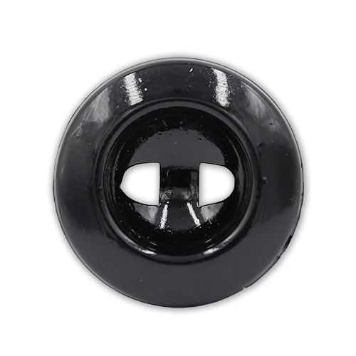 19431 Sullivans 18mm Round Plastic Buttons With Two Holes & Depressed Centre - Black - 65 In A Tube