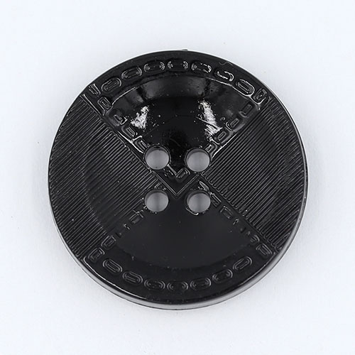 19440 Sullivans 21mm Round Plastic Buttons 4 Hole Quartered With Two Patterns - Black - 55 In A Tube