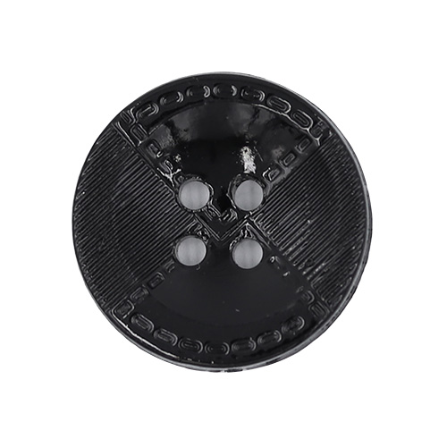 19442 Sullivans 15mm Round Plastic Buttons 4 Hole Quartered With Two Patterns - Black - 75 In A Tube
